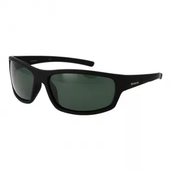 POLAROID P8411-639CARC Men's Rectangular Polarized Sunglasses - Black Frame Grey Lens 63mm