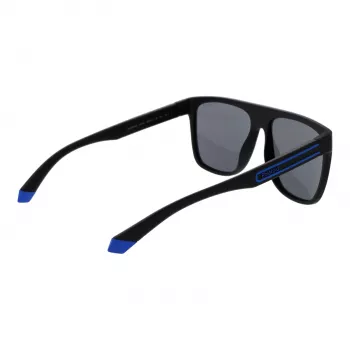 Polaroid PLD 2162/S 560VK Men's Rectangular Polarized Sunglasses - Matte Black/Grey - 56/16/140 mm