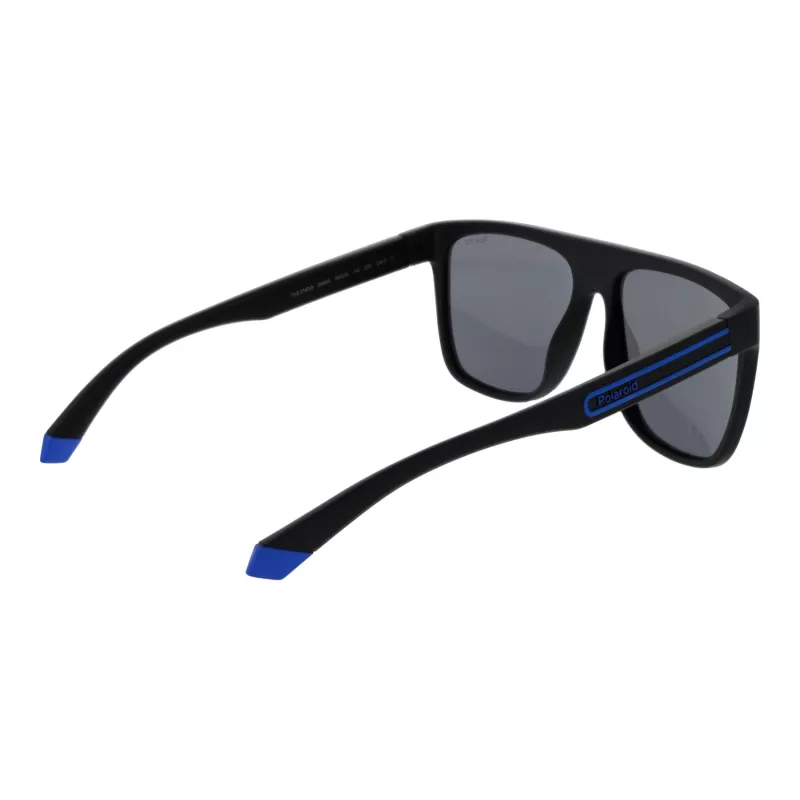 Polaroid PLD 2162/S 560VK Men's Rectangular Polarized Sunglasses - Matte Black/Grey - 56/16/140 mm