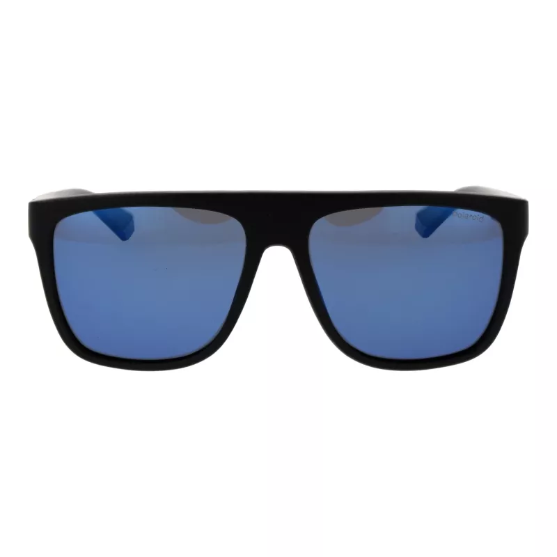 Polaroid PLD 2162/S 560VK Men's Rectangular Polarized Sunglasses - Matte Black/Grey - 56/16/140 mm
