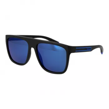 Polaroid PLD 2162/S 560VK Men's Rectangular Polarized Sunglasses - Matte Black/Grey - 56/16/140 mm