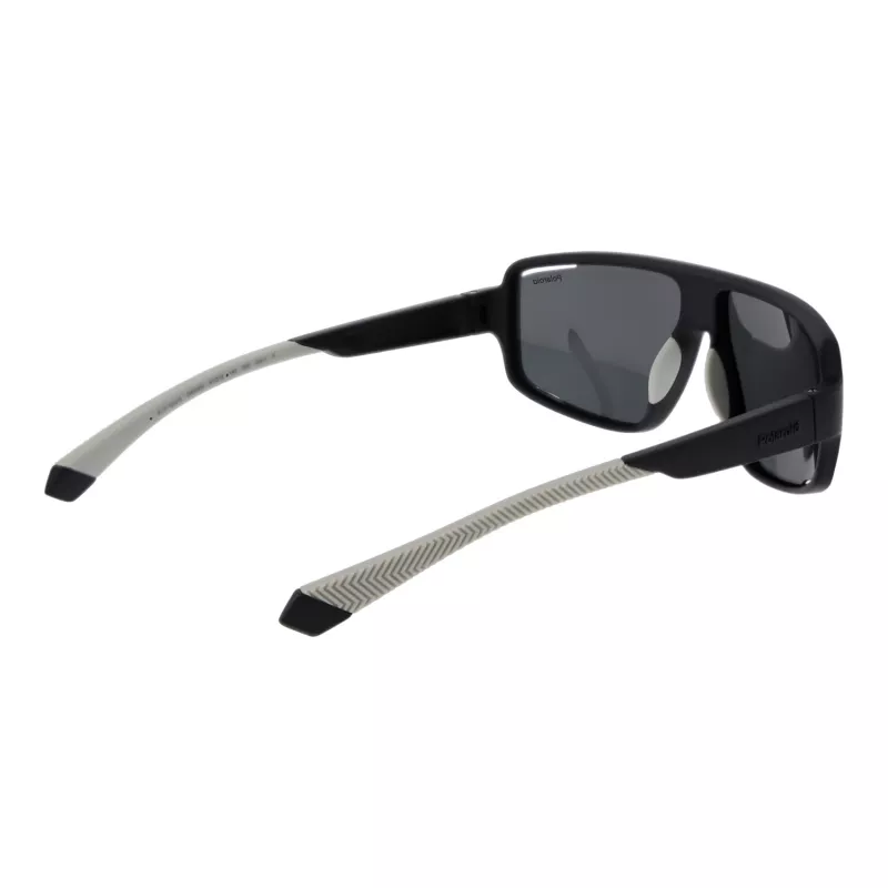 Polaroid PLD 7054/S Men's Rectangular Sunglasses - Matte Black Frame, Green Polarized Lenses - 61/12/140 mm