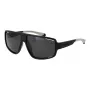 Polaroid PLD 7054/S Men's Rectangular Sunglasses - Matte Black Frame, Green Polarized Lenses - 61/12/140 mm