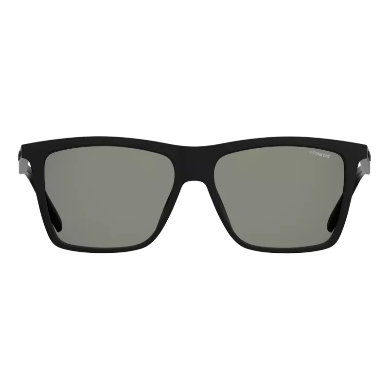 Polaroid PLD2050S807 Men's Polarized Rectangular Sunglasses - Black/Grey 55mm