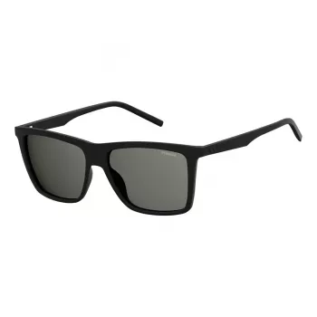 Polaroid PLD2050S807 Men's Polarized Rectangular Sunglasses - Black/Grey 55mm