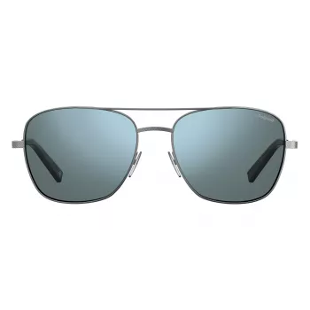 Polaroid PLD2068SX6LB5 Men's Rectangular Polarized Sunglasses, Black/Grey, 58 mm