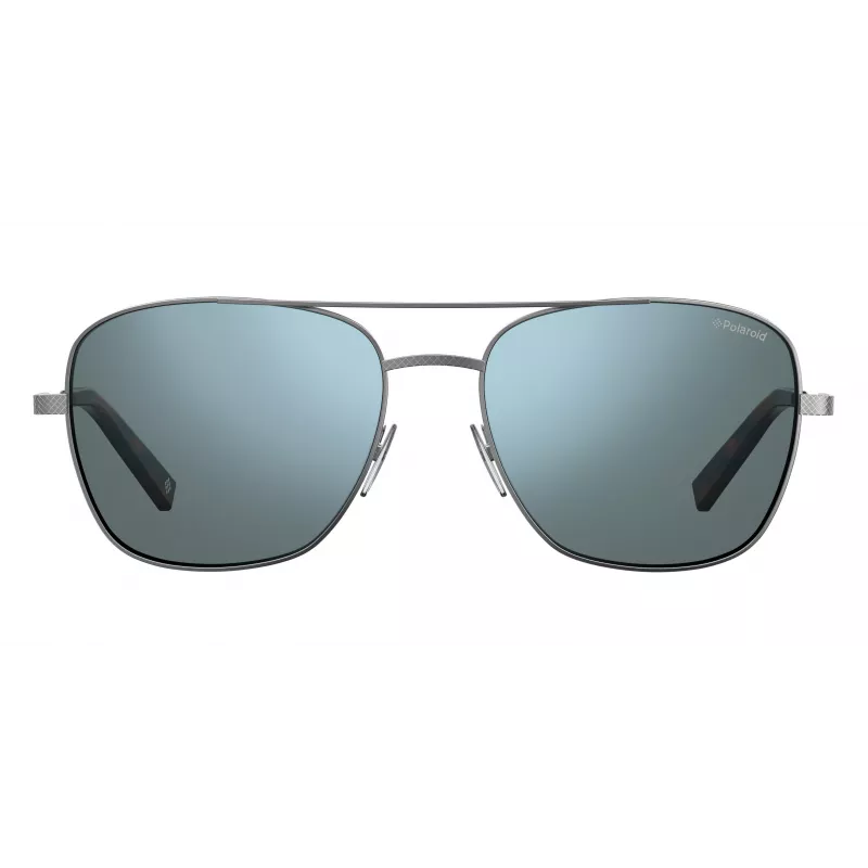 Polaroid PLD2068SX6LB5 Men's Rectangular Polarized Sunglasses, Black/Grey, 58 mm