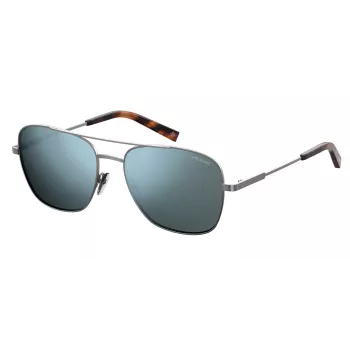 Polaroid PLD2068SX6LB5 Men's Rectangular Polarized Sunglasses, Black/Grey, 58 mm