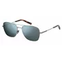 Polaroid PLD2068SX6LB5 Men's Rectangular Polarized Sunglasses, Black/Grey, 58 mm