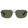 POLAROID PLD2101S003UC Men's Rectangular Polarized Sunglasses - Black/Grey