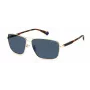 POLAROID PLD2119GSJ5GC Men's Aviator Sunglasses - Gold Frame Green Polarized Lenses