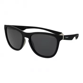 Polaroid PLD2133S08AM9 Unisex Rectangular Sunglasses - Black Frame Grey Polarized Lens 56mm
