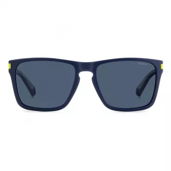 Polaroid PLD2139SFLL Unisex Rectangular Sunglasses - Black Frame Grey Lens 56mm
