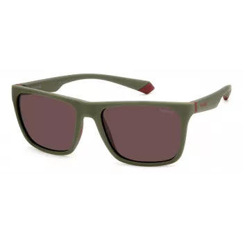Polaroid PLD2141S0L9 Unisex Rectangular Sunglasses - Havana Frame, Brown Polarized Lens