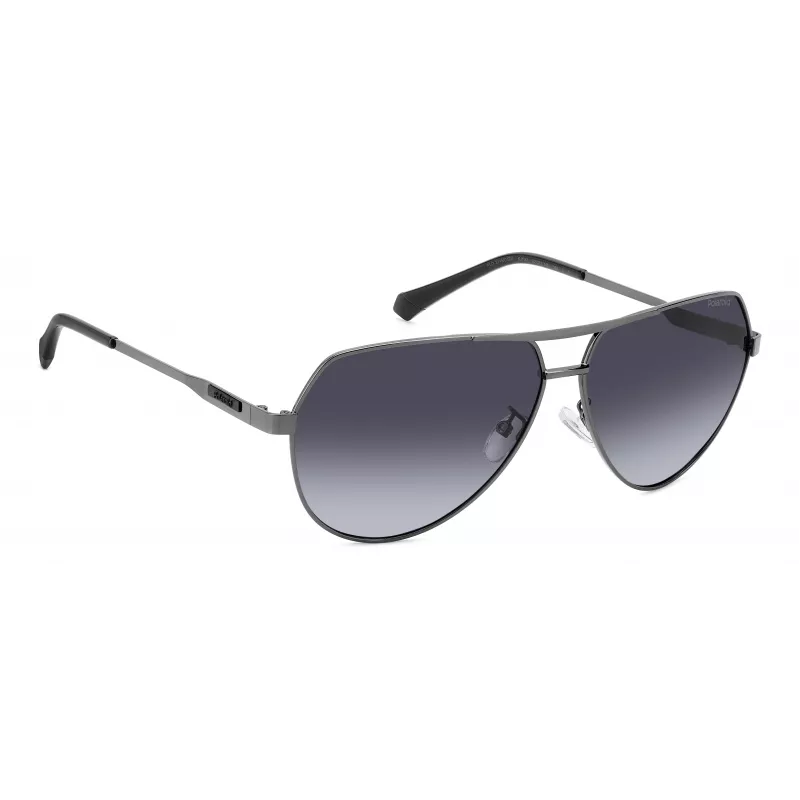 POLAROID PLD2145GSXKJ1 Men's Sunglasses Black Square Frame Polarized Grey Lenses 62mm