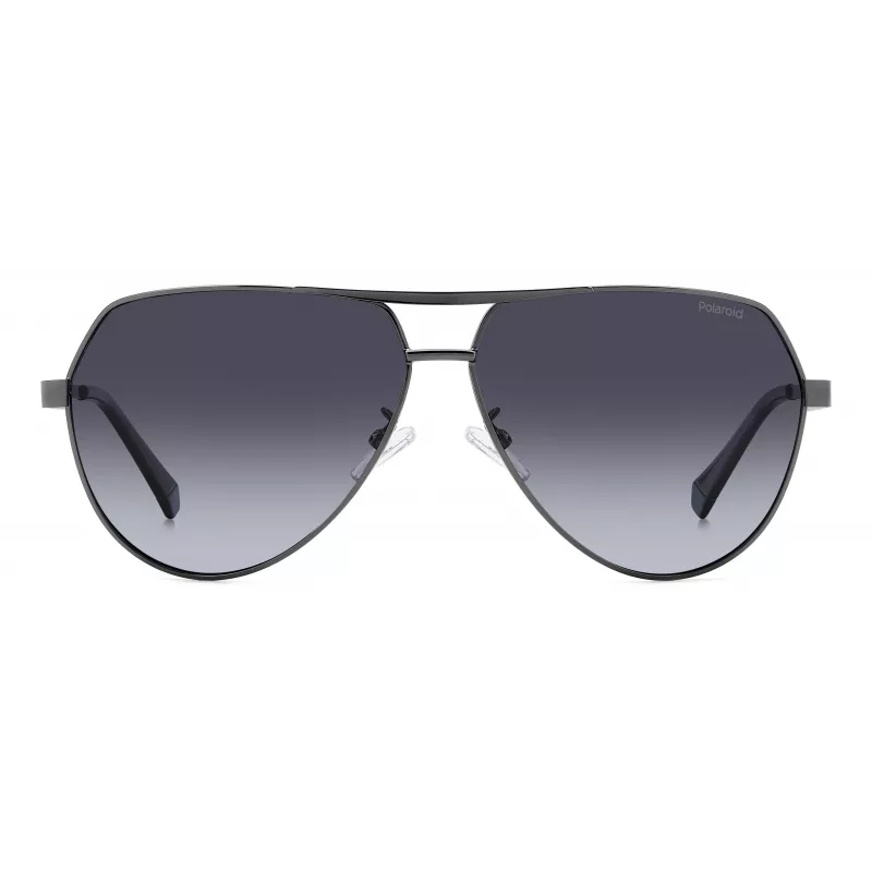 POLAROID PLD2145GSXKJ1 Men's Sunglasses Black Square Frame Polarized Grey Lenses 62mm
