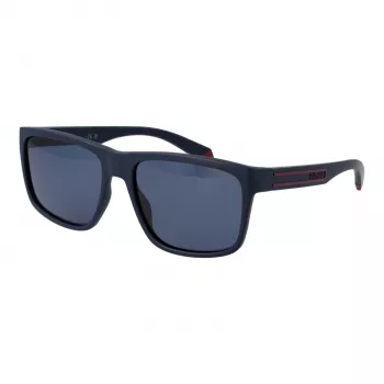 POLAROID PLD2149S57PJP Men's Rectangular Polarized Sunglasses - Black Frame Grey Lens 57mm