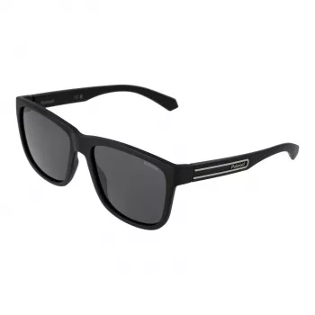 Polaroid PLD2155S57003 Men's Rectangular Sunglasses - Black Frame Grey Polarized Lenses