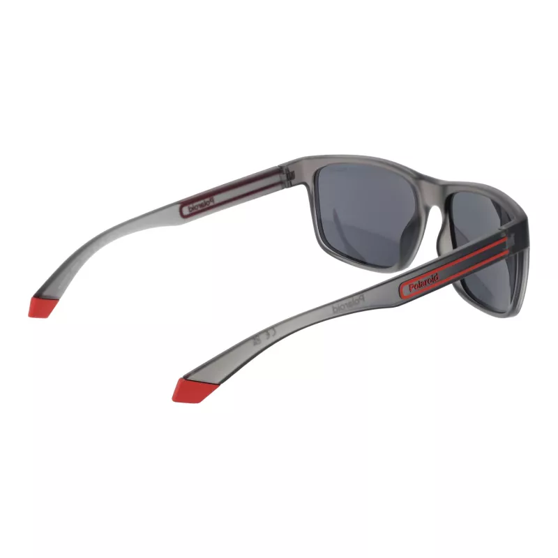POLAROID PLD2157S57RIW Men's Rectangular Polarized Sunglasses - Black Frame Grey Lens 57/18/135 mm