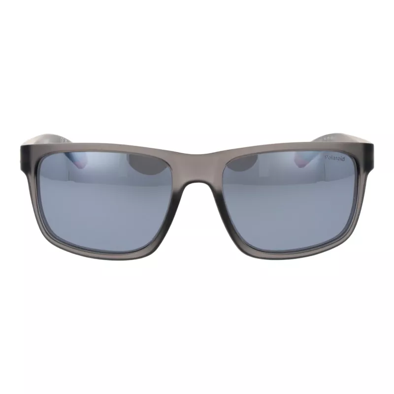 POLAROID PLD2157S57RIW Men's Rectangular Polarized Sunglasses - Black Frame Grey Lens 57/18/135 mm