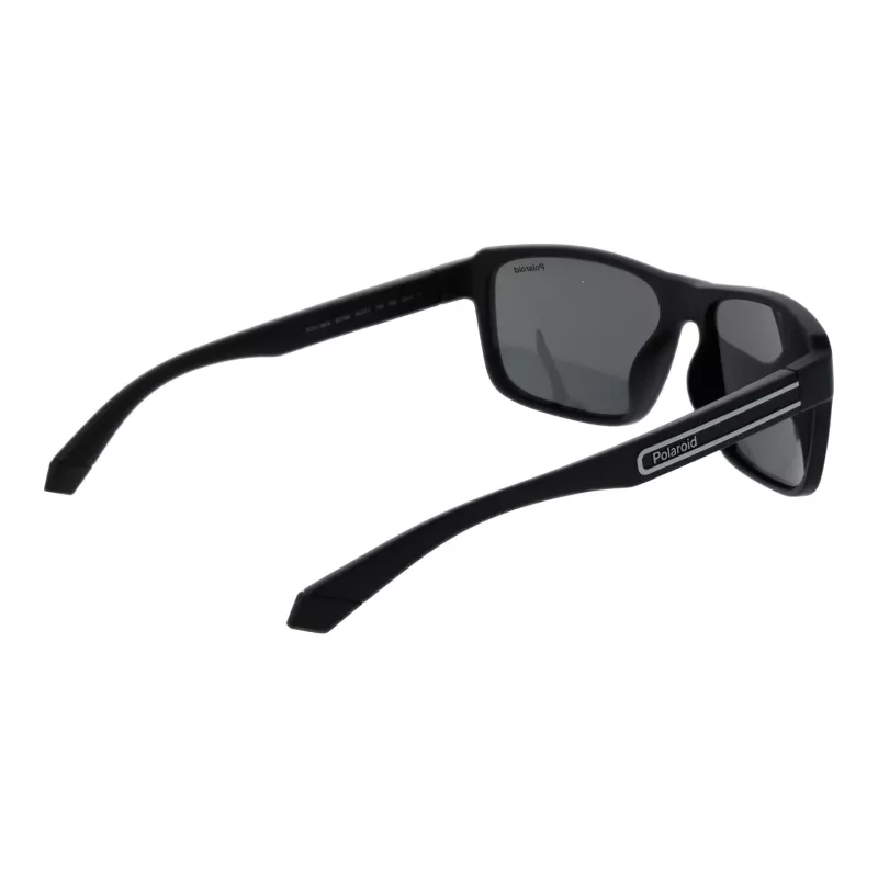 POLAROID PLD2158S58807 Men's Polarized Sunglasses, Rectangle, Black Frame, Grey Lens, 58mm