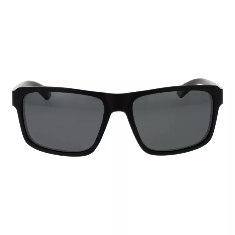 POLAROID PLD2158S58807 Men's Polarized Sunglasses, Rectangle, Black Frame, Grey Lens, 58mm