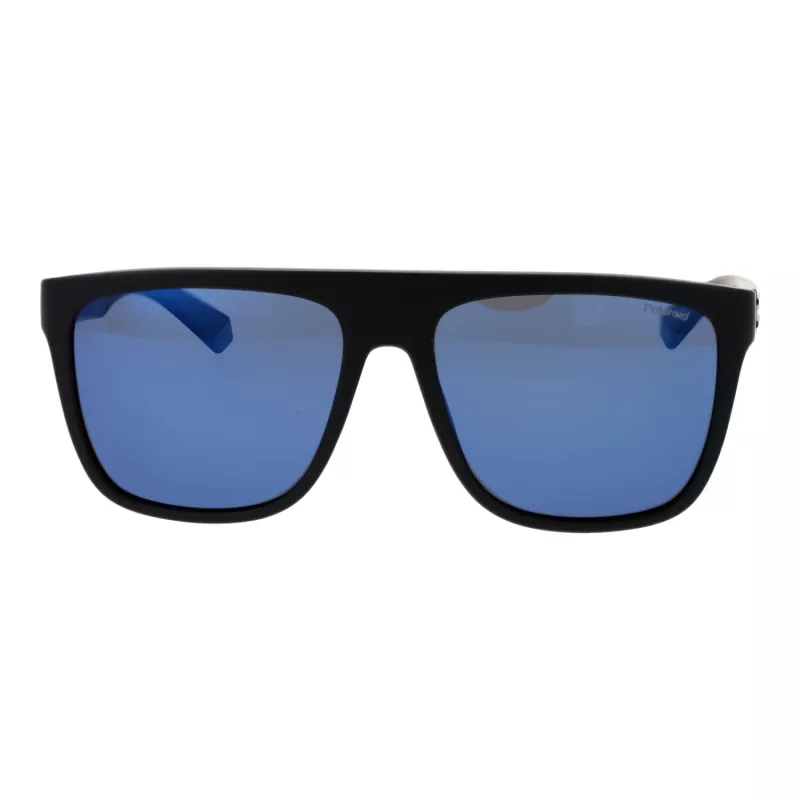POLAROID PLD2162S580VK Men's Rectangular Sunglasses - Black Frame, Grey Polarized Lens, 58mm