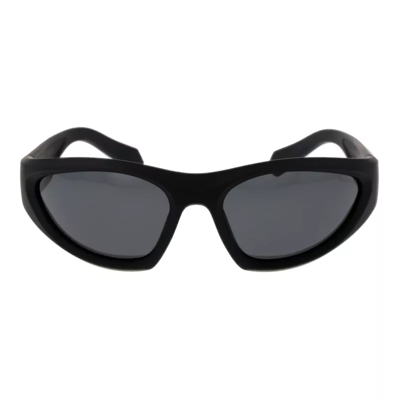 Polaroid PLD2165/S Unisex Rectangular Sunglasses - Black Frame Grey Polarized Lens 59mm