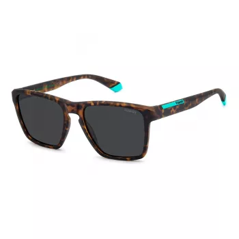 Polaroid PLD2167SN9P Men's Rectangular Sunglasses - Black Frame, Grey Polarized Lens