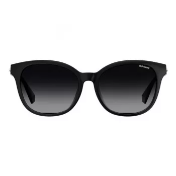POLAROID PLD4089FS807 Women's Sunglasses - Black Frame, Grey Polarized Lenses, 55mm