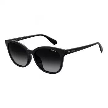 POLAROID PLD4089FS807 Women's Sunglasses - Black Frame, Grey Polarized Lenses, 55mm