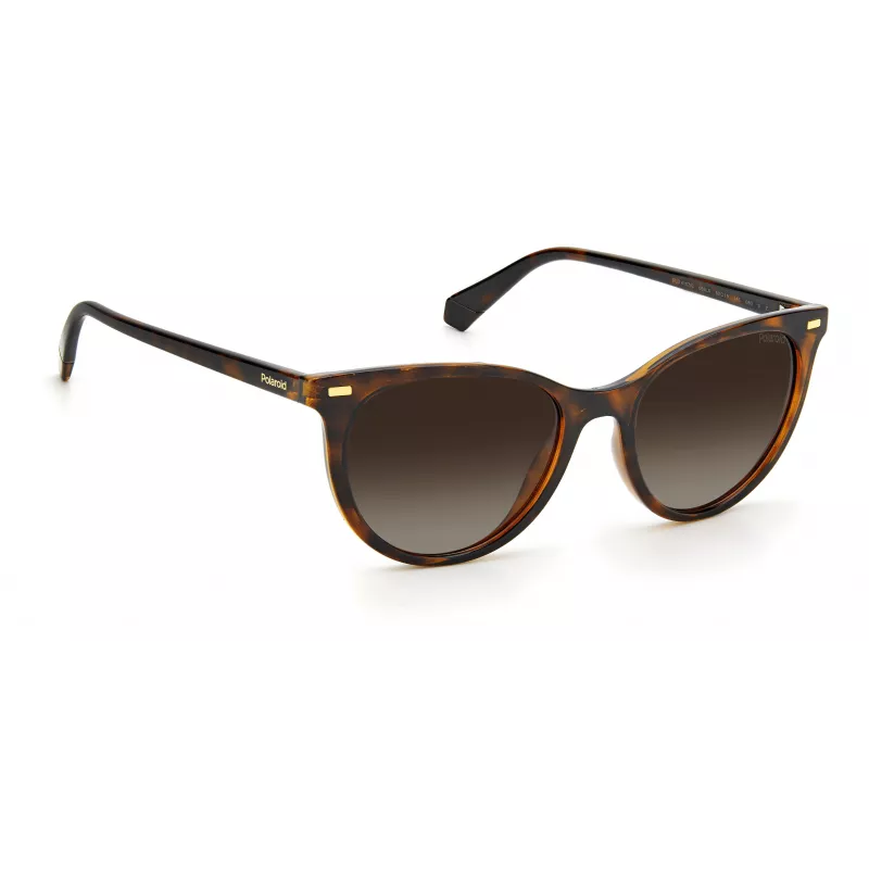 Polaroid PLD4107S086F2 Women's Square Sunglasses - Havana Frame Brown Gradient Lens