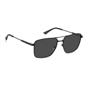 POLAROID PLD4134SX807M Men's Polarized Sunglasses - Black Frame Grey Lens 57mm