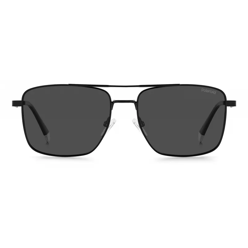 POLAROID PLD4134SX807M Men's Polarized Sunglasses - Black Frame Grey Lens 57mm