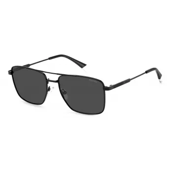 POLAROID PLD4134SX807M Men's Polarized Sunglasses - Black Frame Grey Lens 57mm