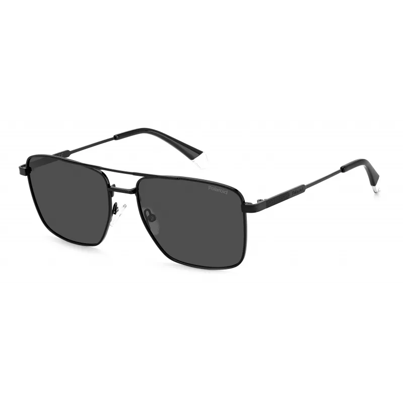 POLAROID PLD4134SX807M Men's Polarized Sunglasses - Black Frame Grey Lens 57mm