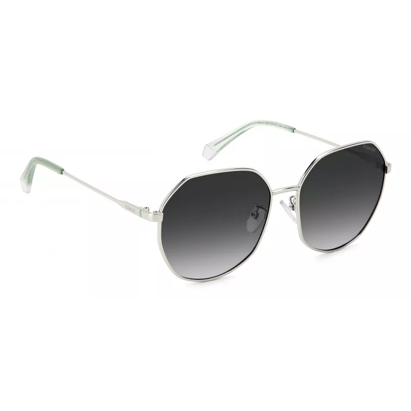 Polaroid PLD4140GSX010 Women's Rectangular Sunglasses - Black Frame Grey Polarized Lens 59mm