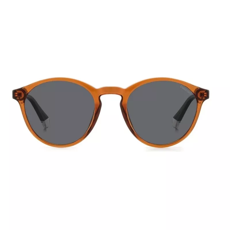 POLAROID PLD4153S09Q Men's Square Pilot Sunglasses - Black Frame Grey Polarized Lens