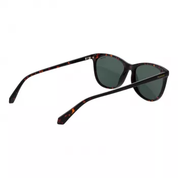 POLAROID PLD4161S55086 Women's Rectangular Sunglasses - Havana Tortoise Frame, Brown Polarized Lens, 55mm