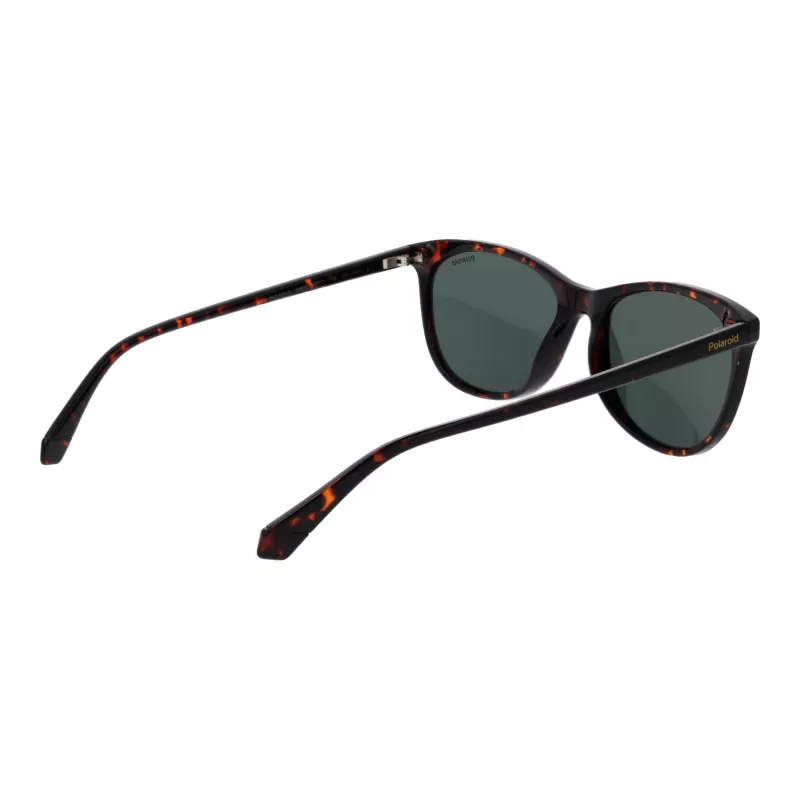 POLAROID PLD4161S55086 Women's Rectangular Sunglasses - Havana Tortoise Frame, Brown Polarized Lens, 55mm