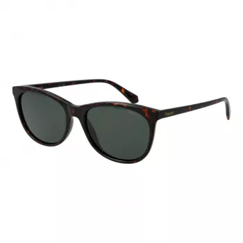 POLAROID PLD4161S55086 Women's Rectangular Sunglasses - Havana Tortoise Frame, Brown Polarized Lens, 55mm