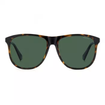 POLAROID PLD4178S086 Men's Rectangular Polarized Sunglasses Havana 55mm