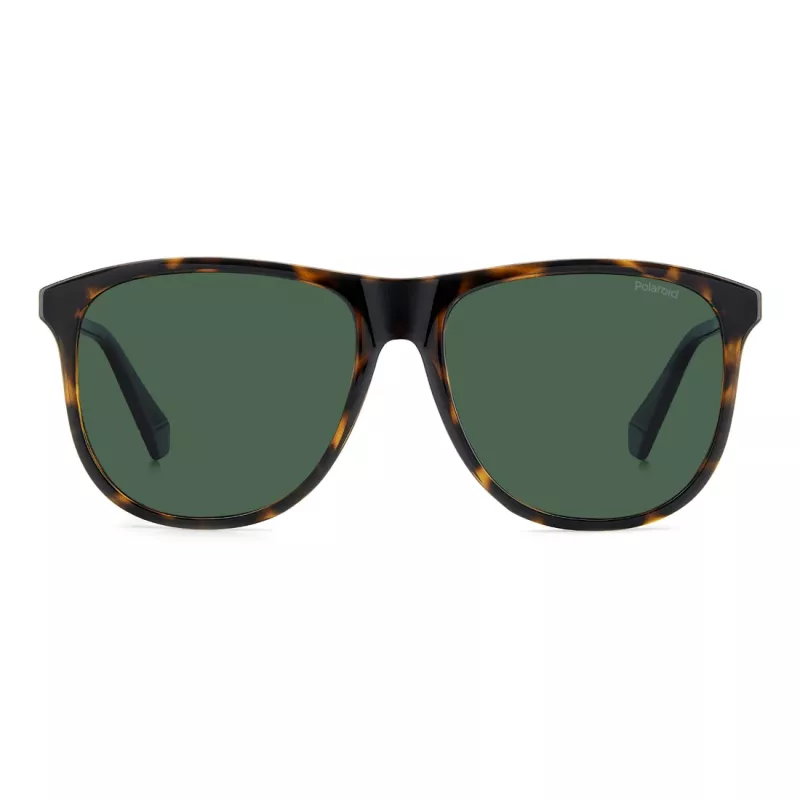 POLAROID PLD4178S086 Men's Rectangular Polarized Sunglasses Havana 55mm