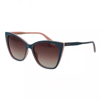 POLAROID PLD4181S56DB1 Women's Rectangular Sunglasses Havana Brown Polarized UV400