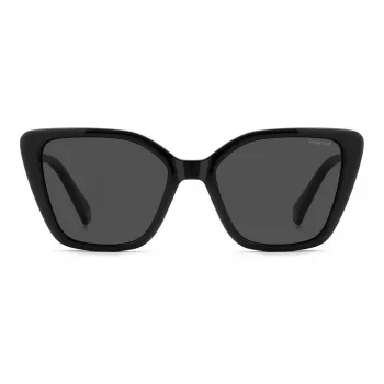 Polaroid PLD4189S807 Women's Rectangular Sunglasses - Black Frame Grey Polarized Lens 53mm