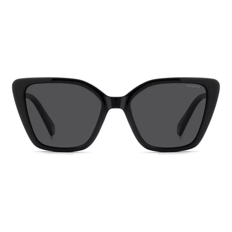 Polaroid PLD4189S807 Women's Rectangular Sunglasses - Black Frame Grey Polarized Lens 53mm