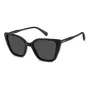 Polaroid PLD4189S807 Women's Rectangular Sunglasses - Black Frame Grey Polarized Lens 53mm