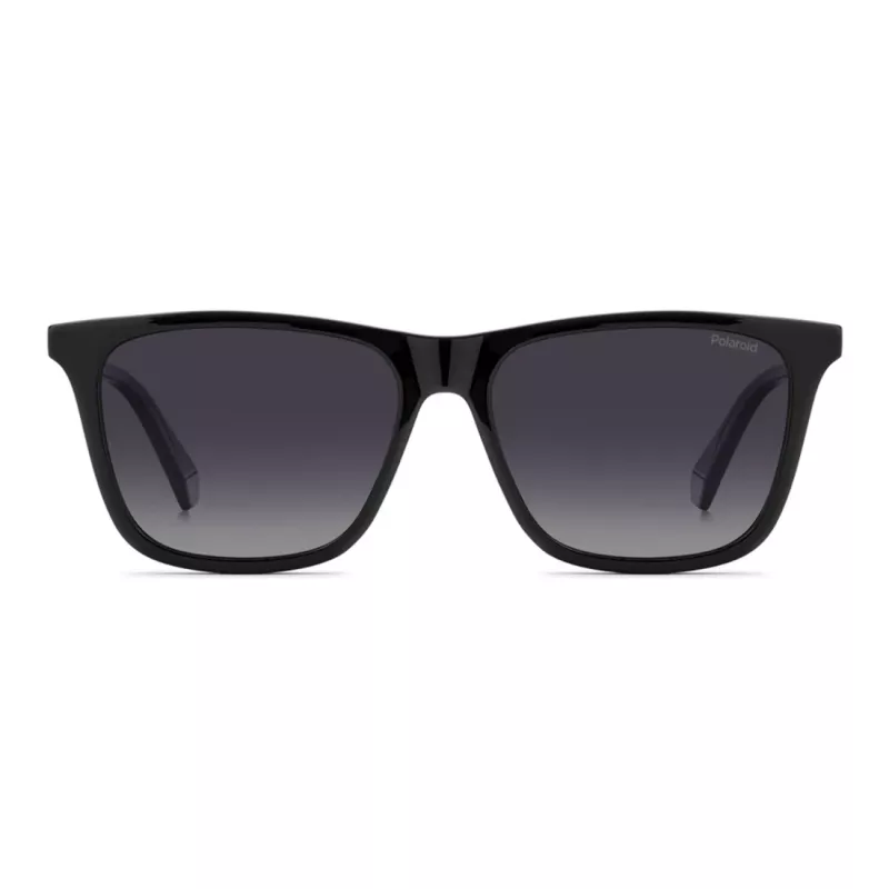POLAROID PLD4190S807 Men's Rectangular Sunglasses - Black Frame Grey Polarized Lens 56mm