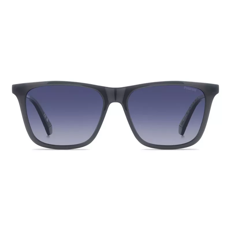 Polaroid PLD4190SKB7 Men's Rectangular Polarized Sunglasses - Black/Grey