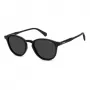 POLAROID PLD4191S807 Men's Square Sunglasses - Black Frame Grey Polarized Lens 51mm